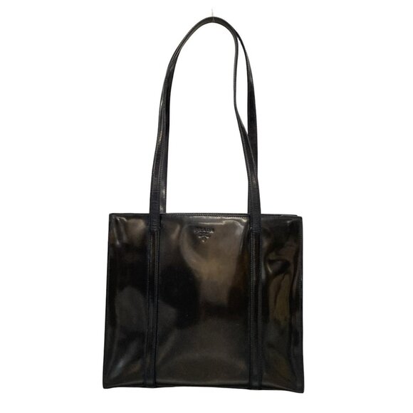 Auth PRADA - Dark Brown Patent Leather Tote Bag - Picture 1 of 8